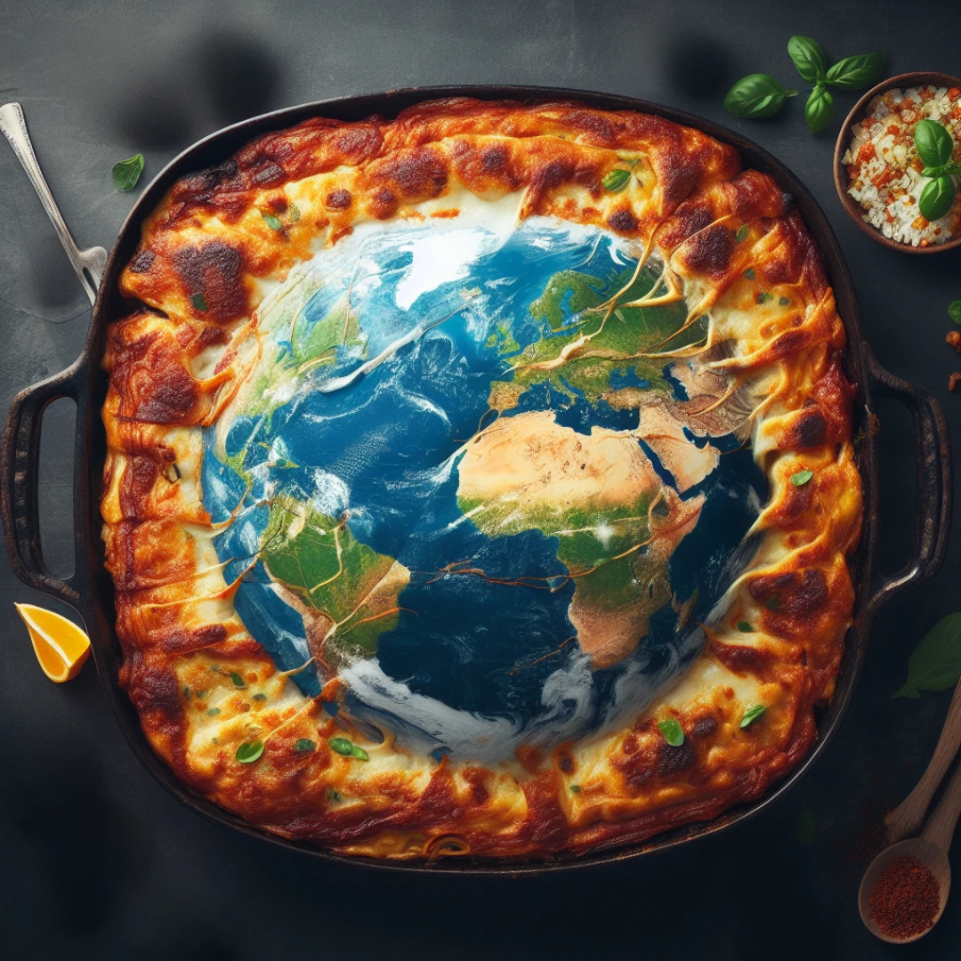 Lasagna with a Globe shape